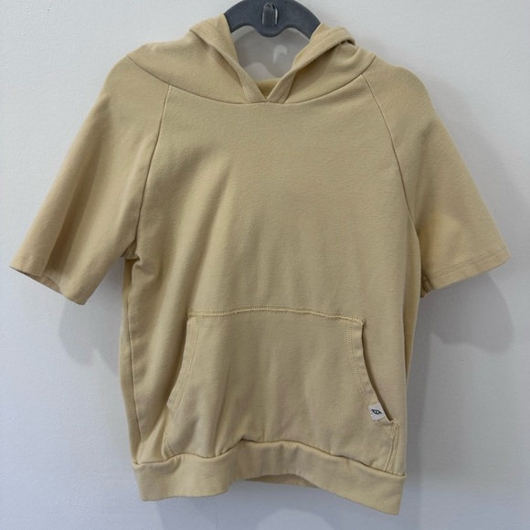 Easy - Peasy Boy’s Light Yellow Short Sleeve Hoodie  - 5t - Picture 3 of 8